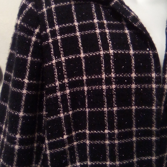 Oversized Wool Blend Vintage Plaid Blazer w/ Shimmer - Picture 2 of 11